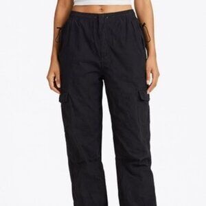 Harlow Black Cargo Jogger Pants | Drawstring | Size Large